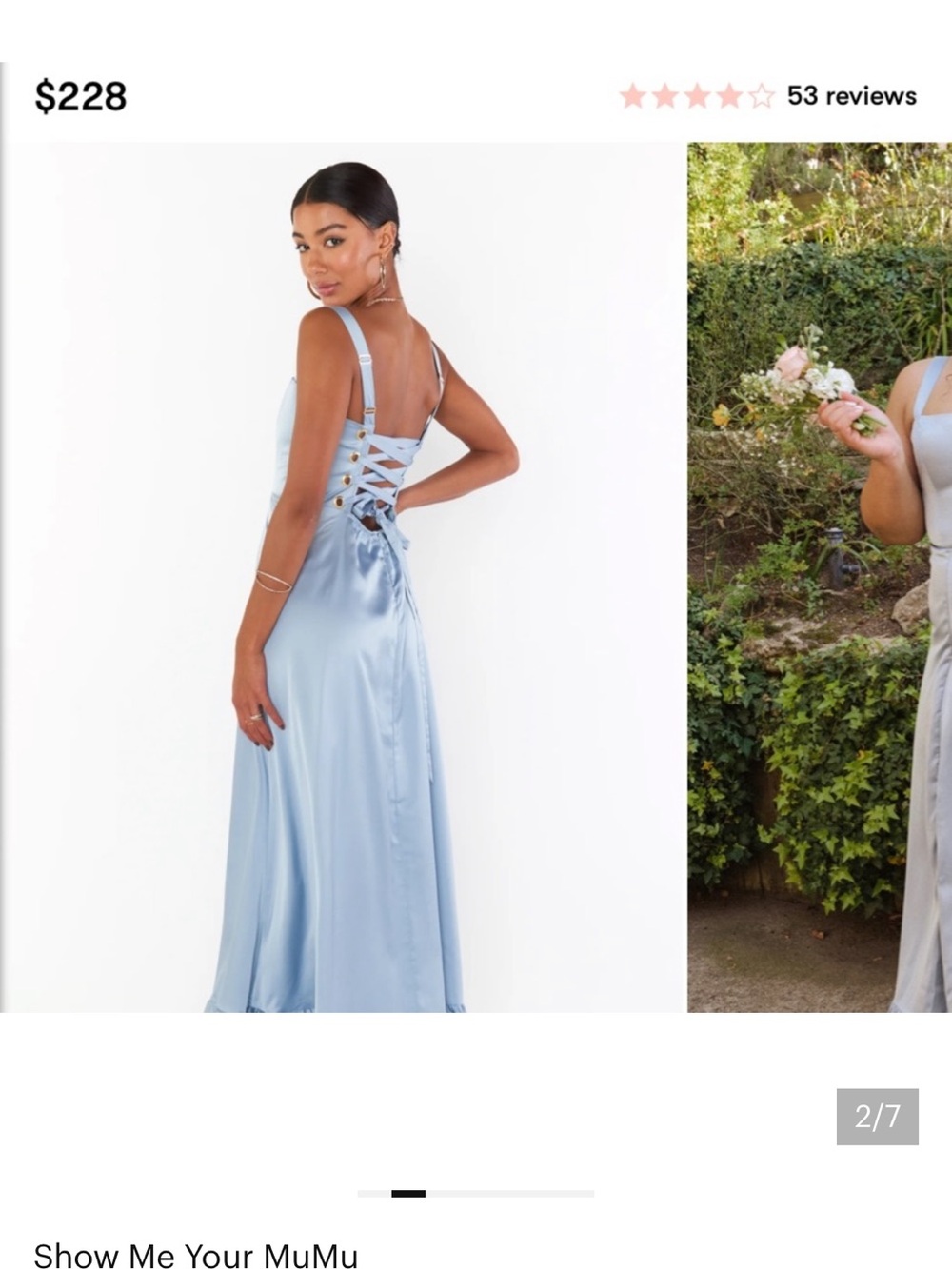 Show me your MuMu Clarissa Corset Dress in Light Blue, Maxi with Side Slit